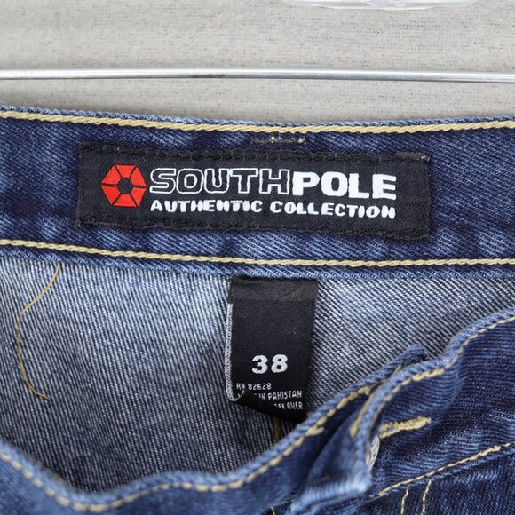 Vintage Southpole Shorts Men 38 Blue Carpenter Baggy Hip Hop Skater Spellout - Picture 4 of 9